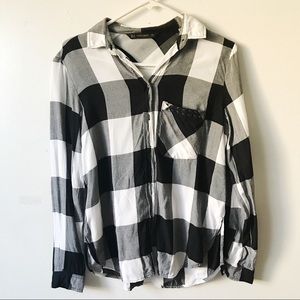 Zara plaid button down top